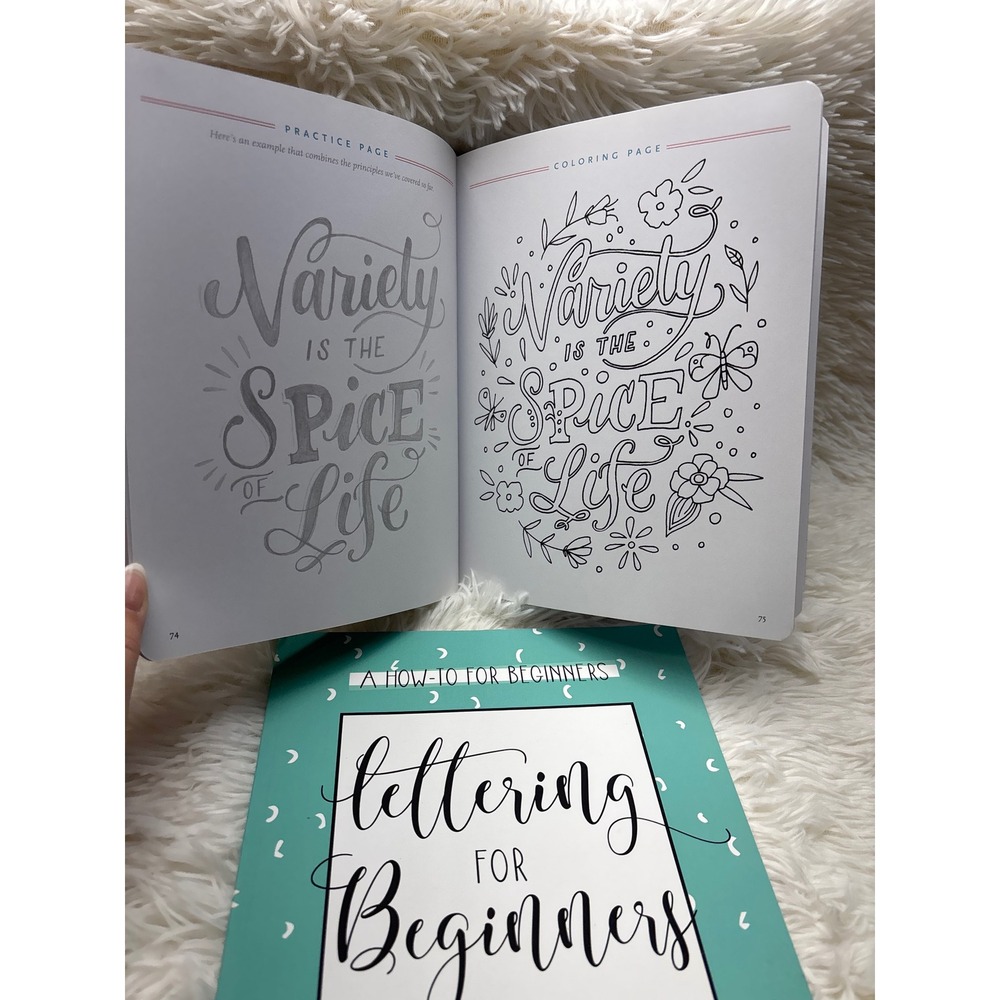 Hand Lettering Interactive Guide Megan Wells & Lettering for Beginners Workbooks - Picture 5 of 7